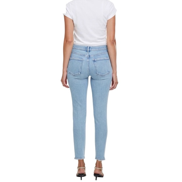 Agolde Sophie Mid-Rise Crop Blue Denim Jean. Size 28 - Picture 2 of 10